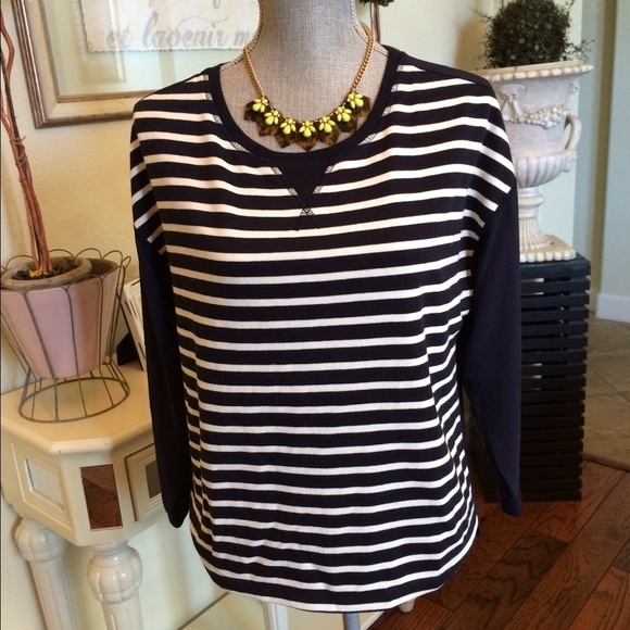 Loft navy & white strip top - Picture 1 of 3